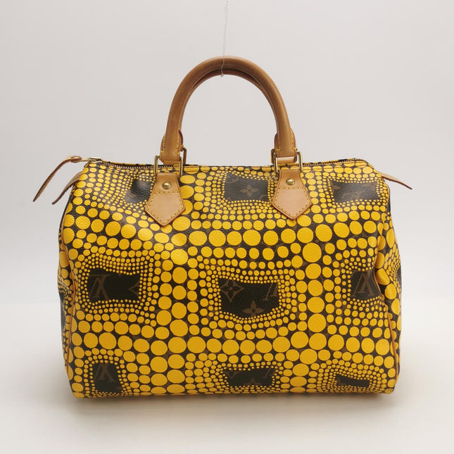 Louis Vuitton Kusama Town Speedy 30 Yellow Top Handle Bag