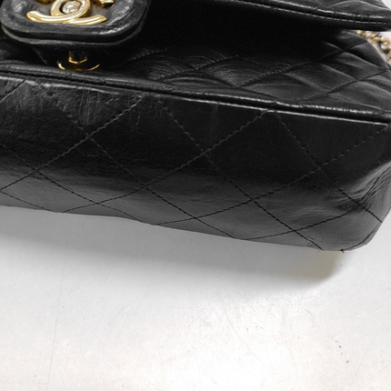 Chanel Timeless Classic Flap Medium Black Lambskin Leather Gold Hardware