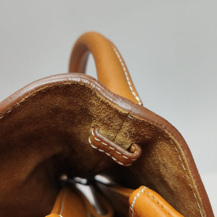 Dior Top Handle Saddle Bag Cognac Tan Brown Calfskin Leather