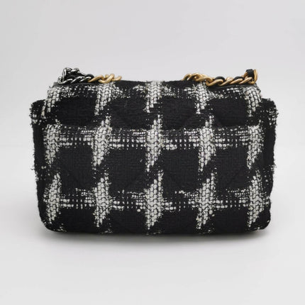 Sold Chanel 19 Bag 2021 Small Black White Checkered Tweed Bag