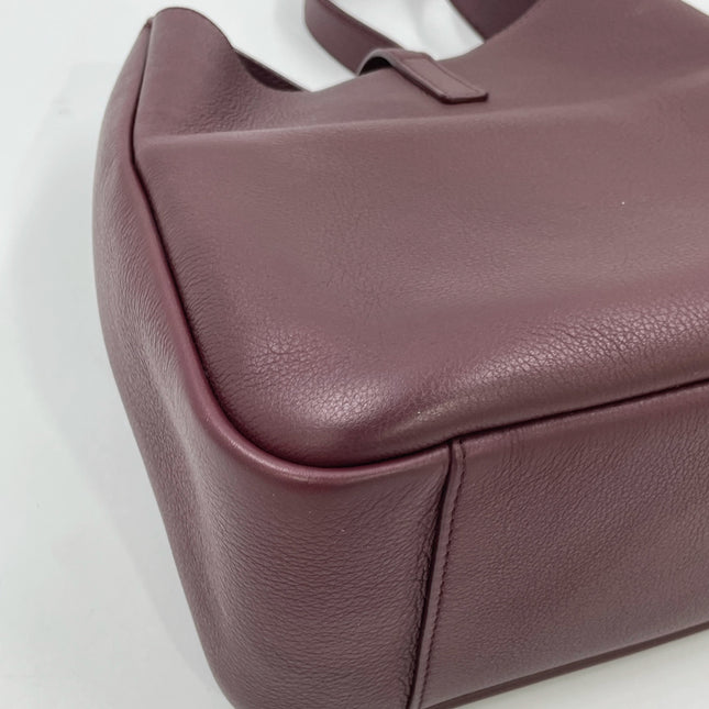 Yves Saint Laurent YSL Le 5 A 7 Hobo Small Burgundy Calfskin Shoulder Bag