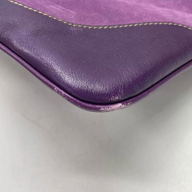 Gucci Jackie Vintage Large Purple Suede Leather Ringlets Decoration