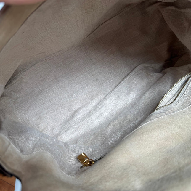 Fendi Mamma Baguette Large Pony hair in Cow Print Black and White