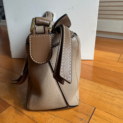 Loewe Puzzle Small Sand Beige Brown Strap Crossbody Bag