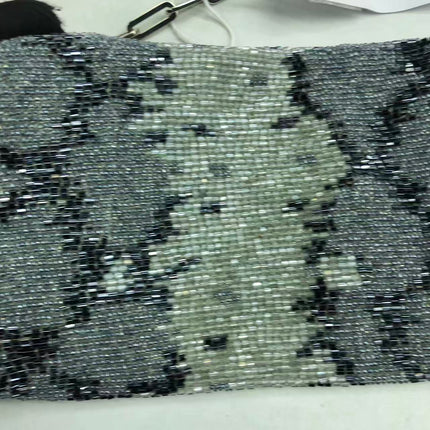 Gucci by Tom Ford Grey Blue Beaded Snake-skin Pattern Chain Shoulder Bag S/S 2000