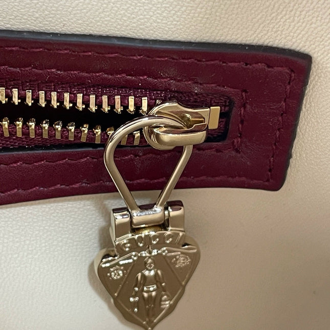 Sold Gucci Jackie 1961 Small Ancora Red Burgundy Leather Shoulder Bag Clasp S24 No Strap