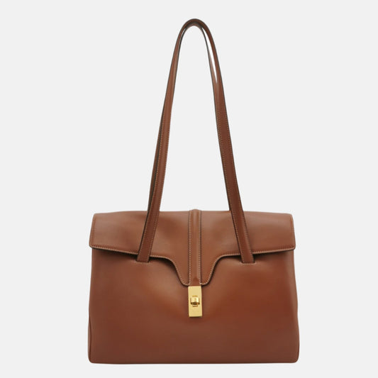 Celine Medoim Soft 16 Bag Caramel Natural Tan Smooth Calfskin Leather-Luxbags