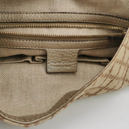 Sold Gucci Jackie 1961 Soft Monogram Canvas and Leather Bag Medium