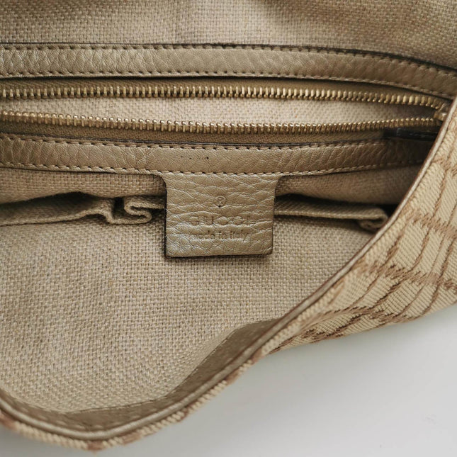 Sold Gucci Jackie 1961 Soft Monogram Canvas and Leather Bag Medium