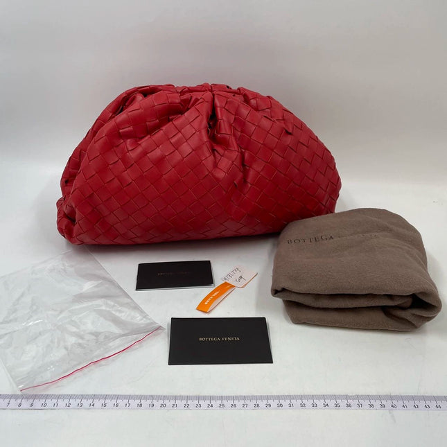 Sold Bottega Veneta Pouch Large Intrecciato Leather Clutch Red