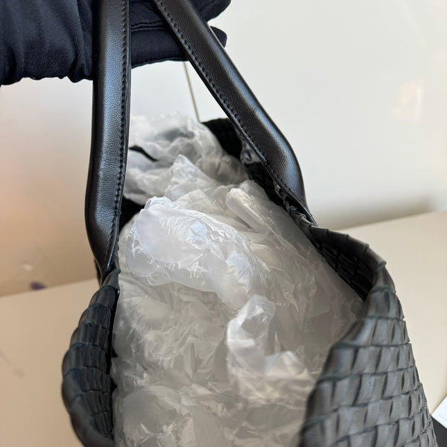 Sold Bottega Veneta Cabat Large Intreccio Leather Tote Bag Black 40cm