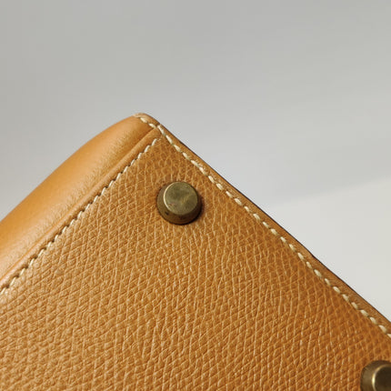 Hermes Kelly 28 Sellier Brown Gold Epsom Leather Gold Hardware 1985