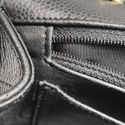 Chanel Classic Flap Jumbo Black Caviar Leather Single Flap 24k Gold Hardware 2008