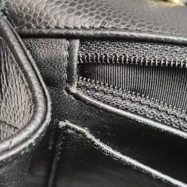 Chanel Classic Flap Jumbo Black Caviar Leather Single Flap 24k Gold Hardware 2008