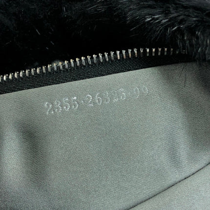Fendi Mamma Baguette Black Faux Fur Shoulder Bag