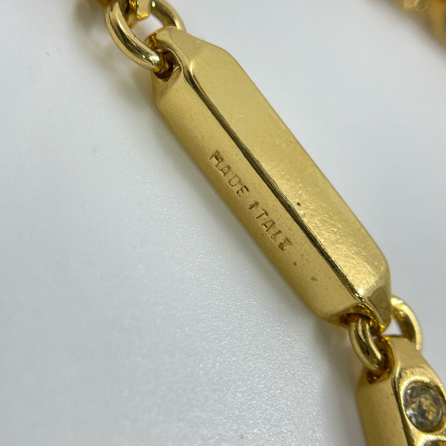 Celine Bracelet Vintage Gold Plated Crystals Embellished Gold Bar Links