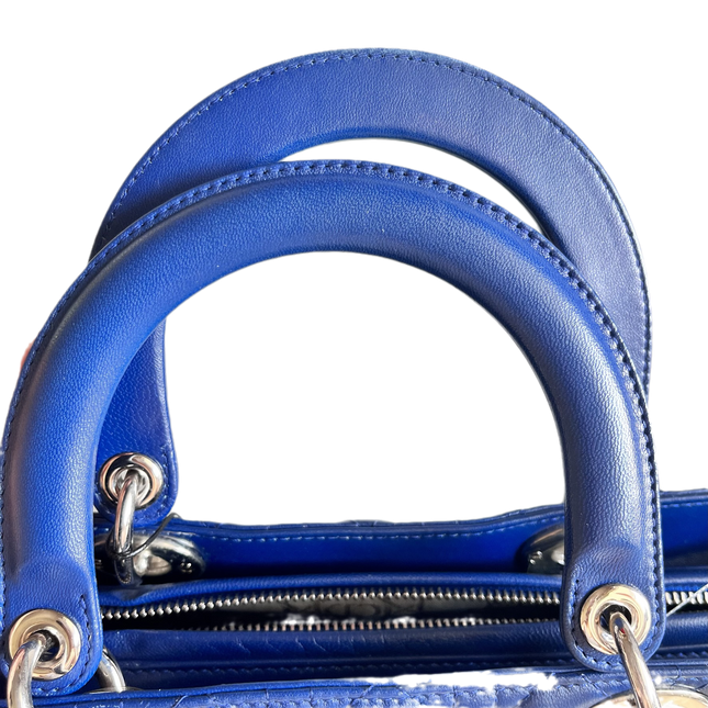 Sold Lady Dior Large Bag Navy Lambskin Cannage Leather