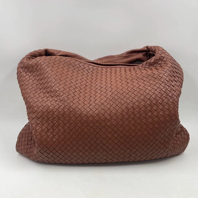 Sold Bottega Veneta Intrecciato Hobo Bag in Brown Red Nappa leather Large