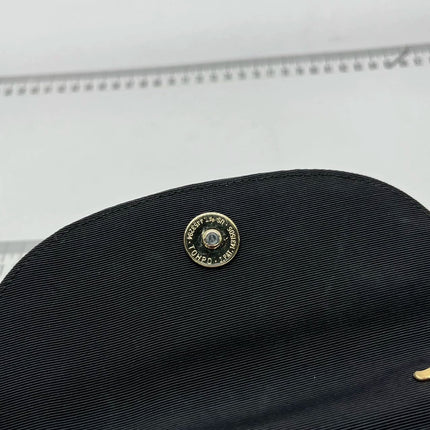 Gucci Bamboo 1947 Night Super Mini Black Nylon Evening Bag with Original Chain