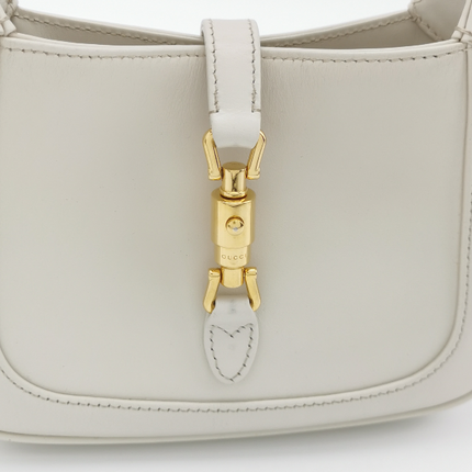 Gucci Jackie 1961 Mini Leather Bag with Adjustable Strap Size White