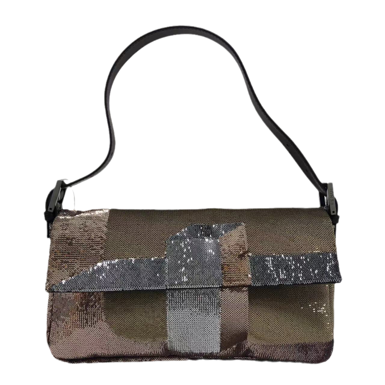 Fendi Baguette Blocks Abstract Pattern Glitter Sequin Shoulder bag-Luxbags