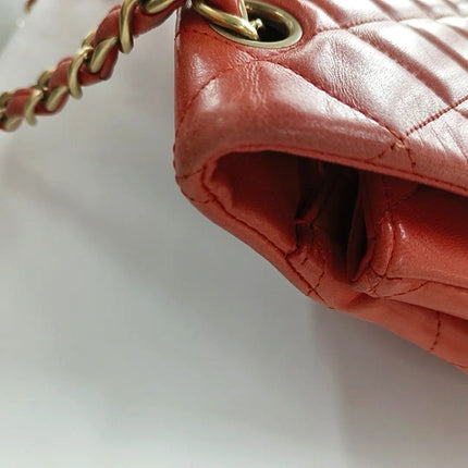 Sold Chanel Classic Flap 2009 Maxi Red Lambskin Leather Gold-tone Hardware