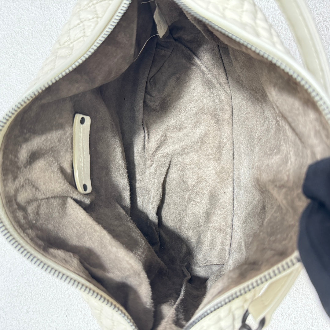 Bottega Veneta Sloane Padded Shoulder Bag White Small 25cm