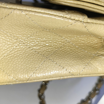 Chanel Timeless Classic Flap Medium Beige Caviar Leather Silver Hardware, 2005-2006