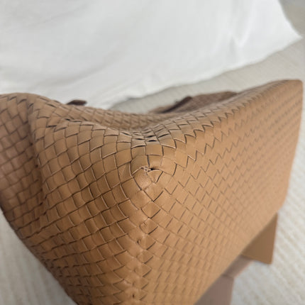 Bottega Veneta Cesta Shopper Tote Intrecciato Milk Chocolate Brown Leather Large 50cm