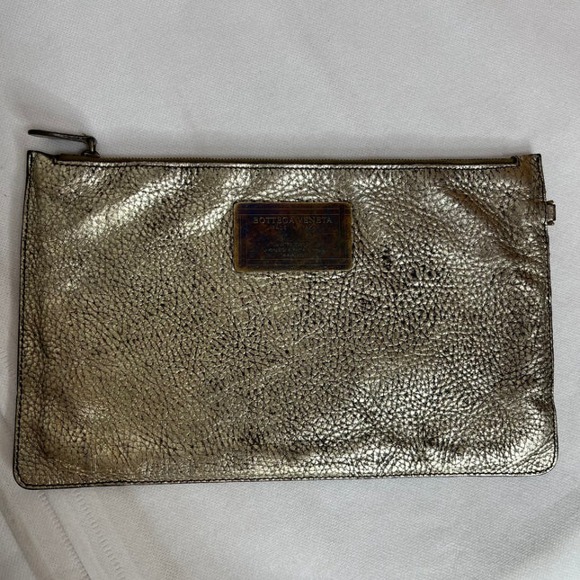 Bottega Veneta Cabat Large Intreccio Deerskin Leather Tote Bag Gold
