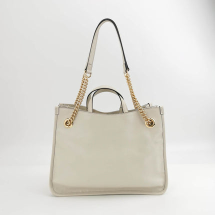Sold Gucci 1955 Horsebit Chain Tote Leather White