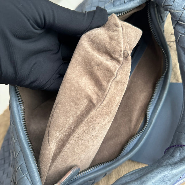 Sold Bottega Veneta Hobo Bag Lambskin leather Greyish Misty Blue Medium 40cm