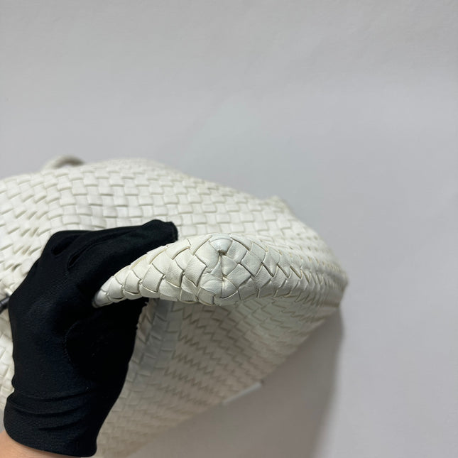 Bottega Veneta Maxi Convertible Tote Bag White Leather Two-way Carry 50cm