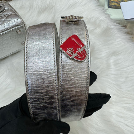 SOLD Lady Dior Small My Abcdior Cannage Leather Silver