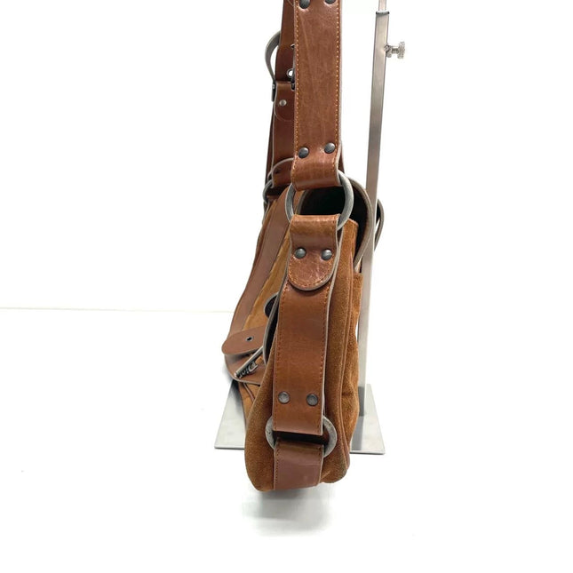 Dior Vintage Gaucho Large Brown Suede Leather Crossbody Bag