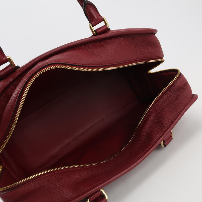 Loewe Amazona 36 Medium Burgundy Leather Dragon Lock Gold-tone Hardware