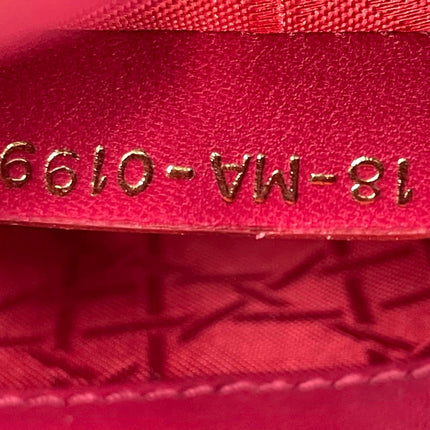 Lady Dior Mini Burgundy Lambskin Leather Gold HW Chain Strap