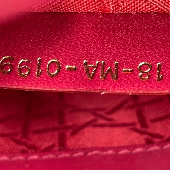 Lady Dior Mini Burgundy Lambskin Leather Gold HW Chain Strap
