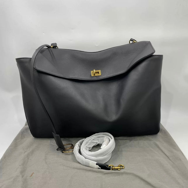 Balenciaga Rodeo Large Black Calfskin Leather Two Way Bag
