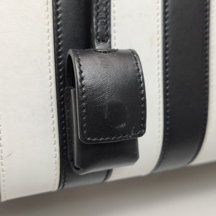 Saint Laurent Sac De Jour Small Black and White Striped Leather Handbag