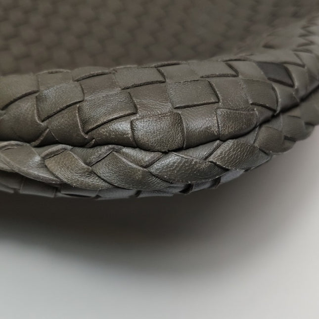 Bottega Veneta Hobo Bag Lambskin leather Grey Medium 40cm