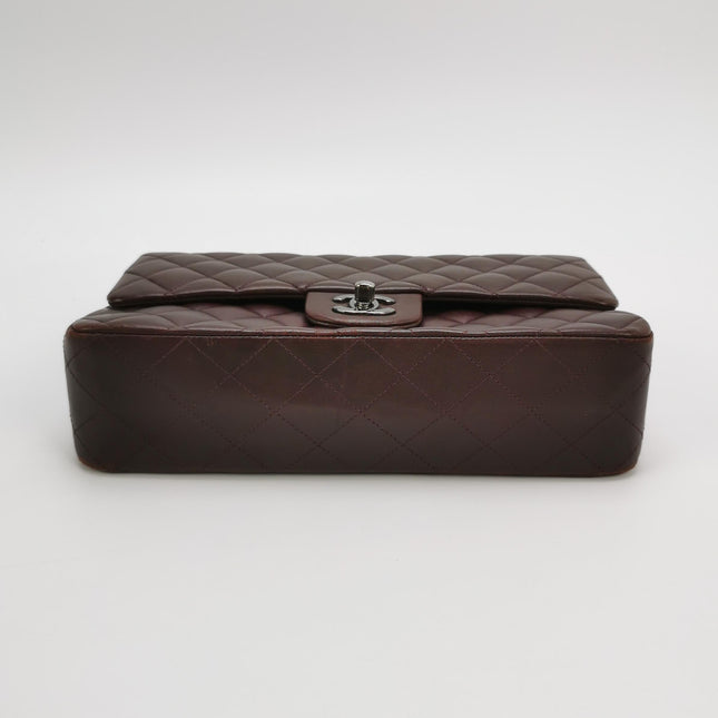 Chanel Timeless Classic Flap Medium Purple Lambskin Leather Silver Hardware 2011-2012