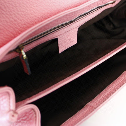 Sold Gucci Bamboo Top Handle Bag Leather Medium Pink Studs