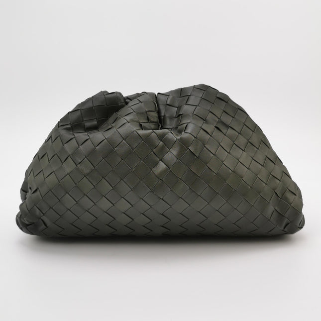 Bottega Veneta Pouch Large Intrecciato Dark Olive Green Calfskin Leather