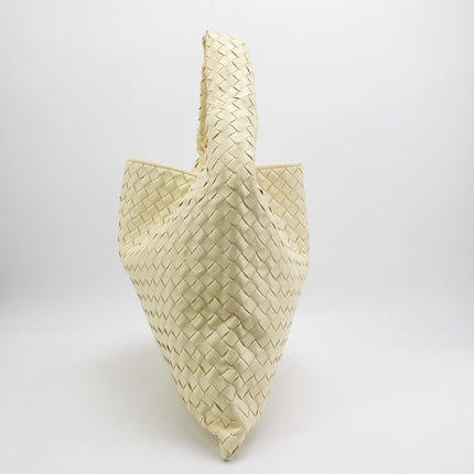 Bottega Veneta Hop Large Leather Pale Cream Yellow Hobo Bag