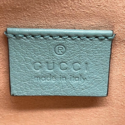 Gucci Diana Mini Blue Leather Bag Bamboo Handle with Strap
