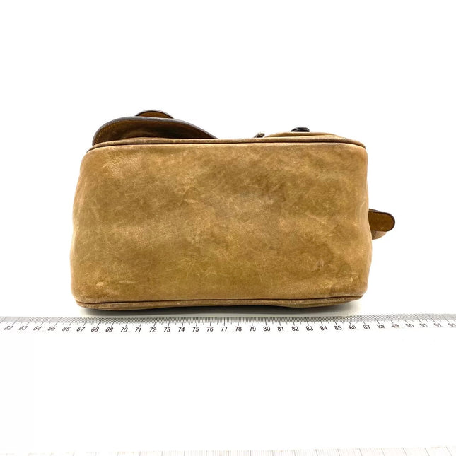 Dior Vintage Gaucho Mini Brown Leather Crossbody Bag 2006