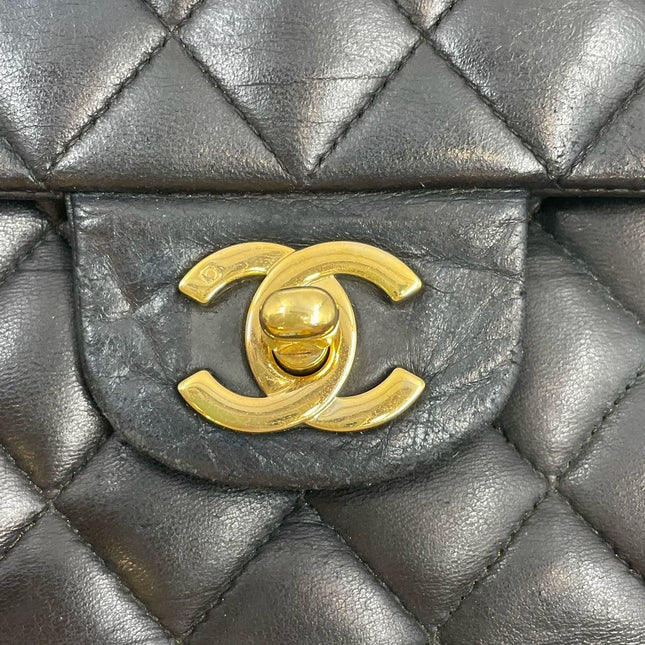 Sold Chanel Timeless/ Classic Flap Medium Black with 24k Gold Plated Hardware