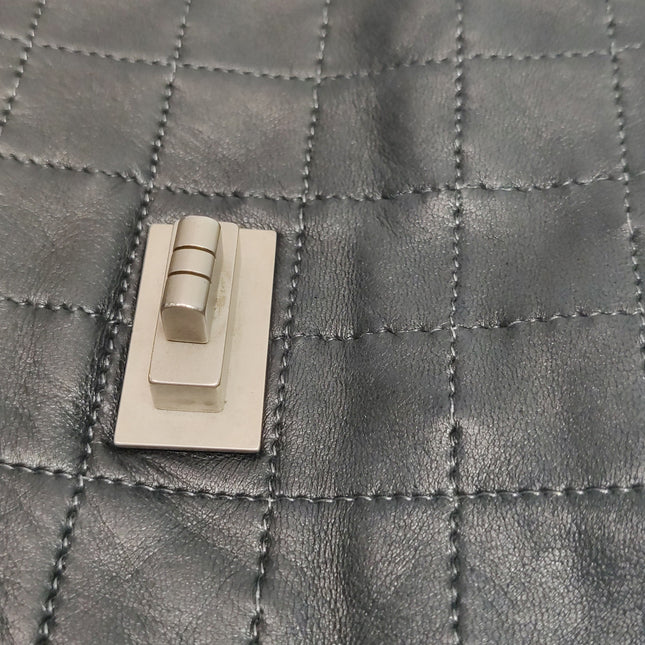Chanel 2.55 Black Lambskin Square Stitching Shoulder Bag