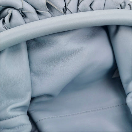 Bottega Veneta Pouch Mini Intrecciato Blue Lambskin Leather Crossbody Bag